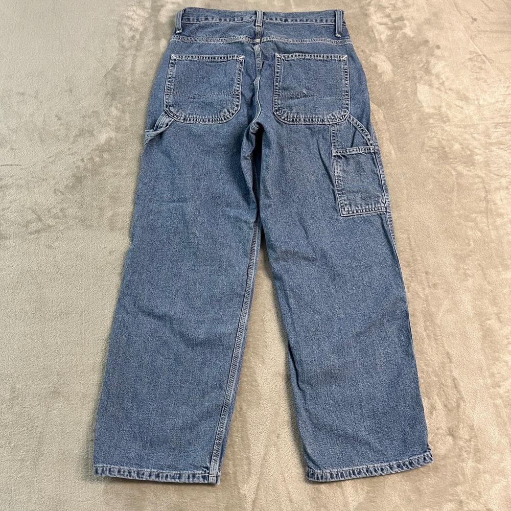 Vintage GAP Carpenter Jeans Mens 30x28 (28x27) Blue Denim USA Made Baggy Utility